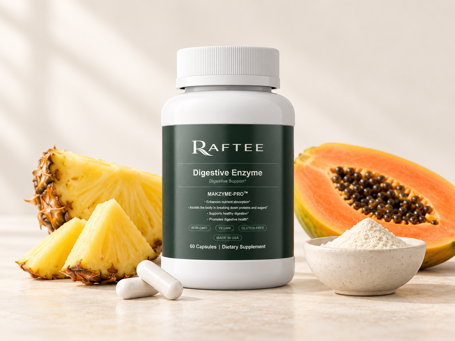 Raftee Digestive Enzyme — Formula and Ingredients