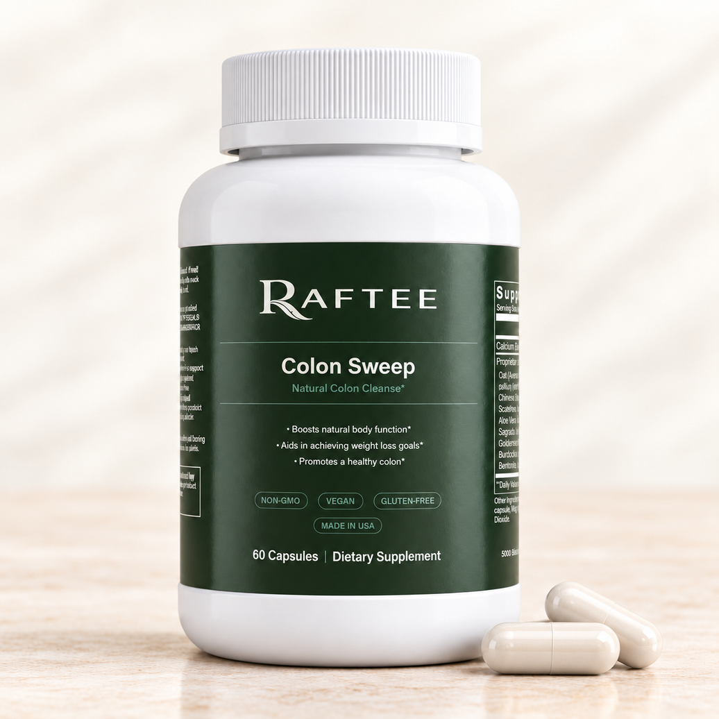 Raftee Colon Sweep – Botanical & Fiber Formula | 60 Capsules