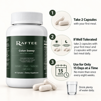 Raftee Colon Sweep – Botanical & Fiber Formula | 60 Capsules
