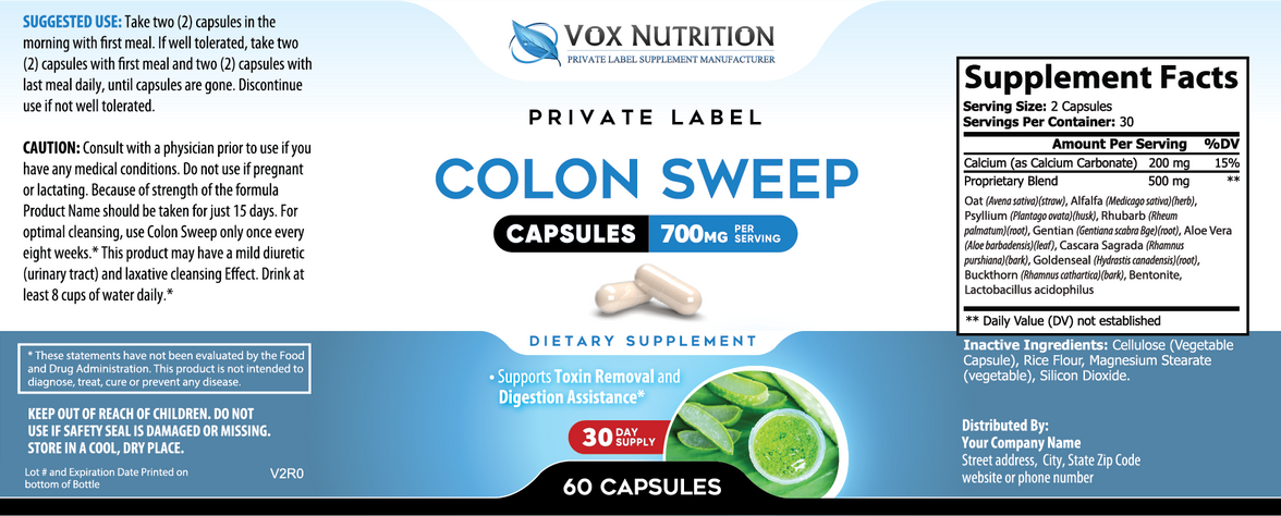 Raftee Colon Sweep – Botanical & Fiber Formula | 60 Capsules