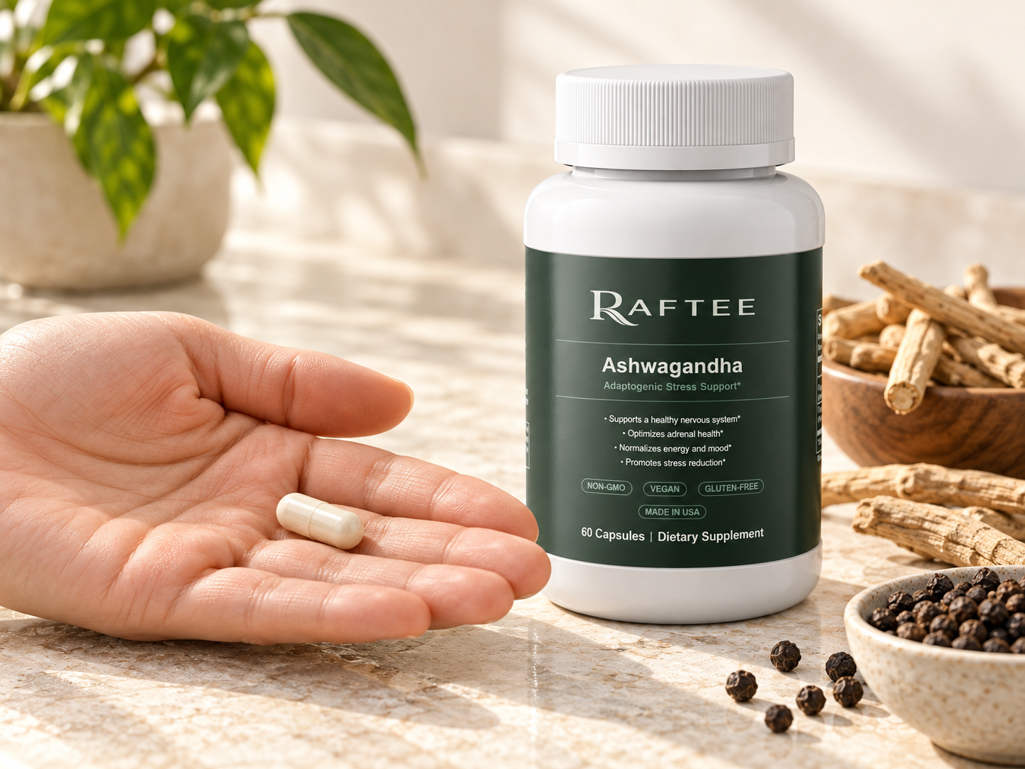 Raftee Ashwagandha routine step 1