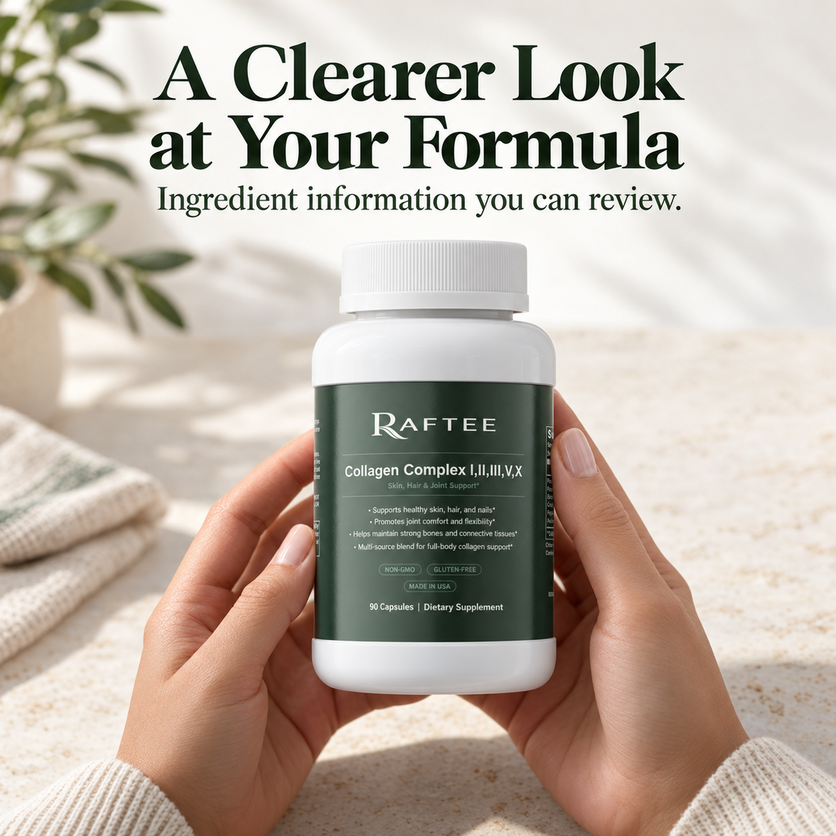 Raftee Collagen Complex ingredient transparency