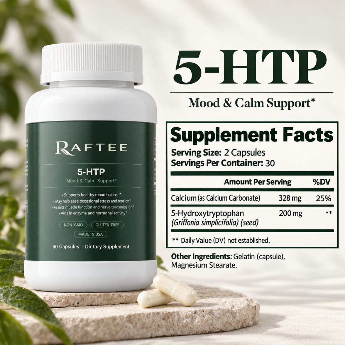 Raftee htp Supplement Facts