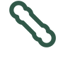 Raftee minimal bone outline icon