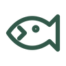 Raftee minimal fish outline icon