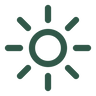 Raftee minimal sun outline icon