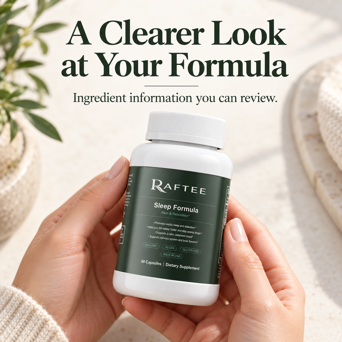 Raftee Sleep Formula ingredient transparency